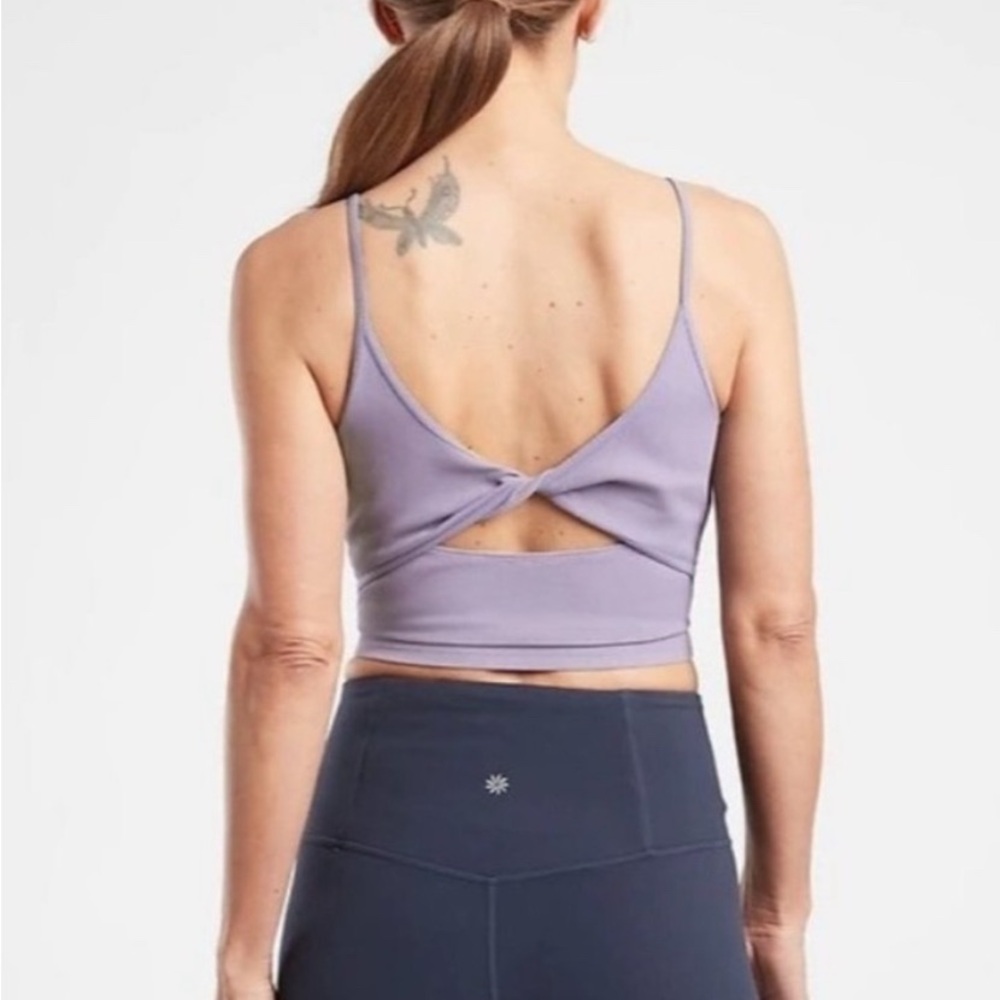 Athleta Lavender Powervita Rib Twist-Back Tank Top